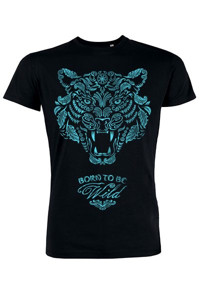 Tigre “Born to be wild” T-shirt homme en coton bio
