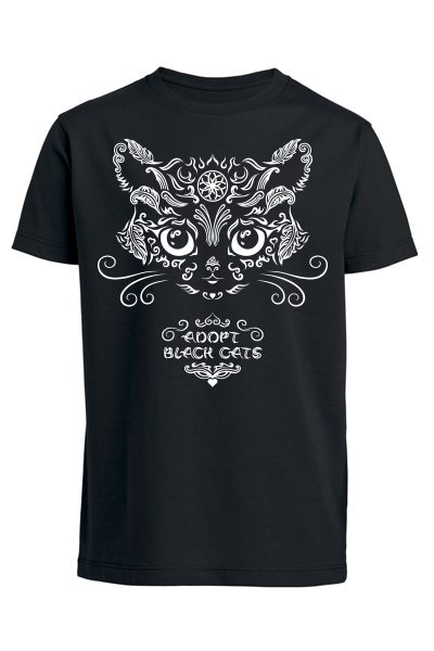 Chat “Adopt black cats” T-shirt enfant en coton bio