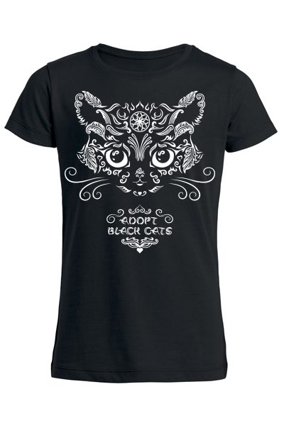 Chat “Adopt black cats” T-shirt enfant en coton bio