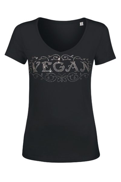 Strass Vegan t-shirt femme en coton bio
