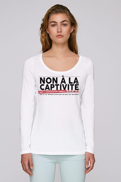 T-shirt à manches longues pour femme “Non à la captivité”