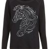 Femme-sweatshirt-simple-coton-bio-Noir-Cheval