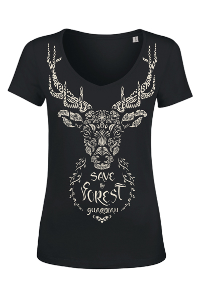 Cerf “Forest Guardian” T-shirt femme en coton bio