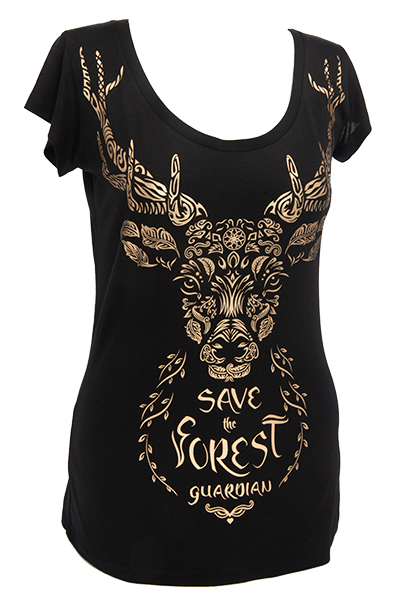 Cerf “Forest Guardian” T-shirt femme en Tencel© et coton bio